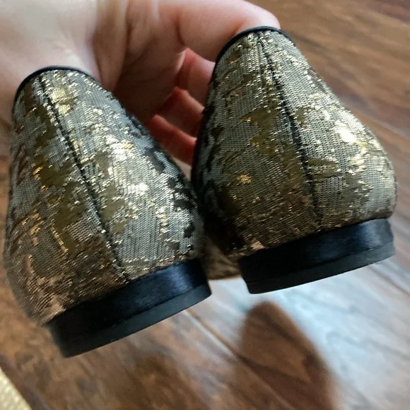 Talbots Gold Textured Ballet Flats - Picture 3 of 6